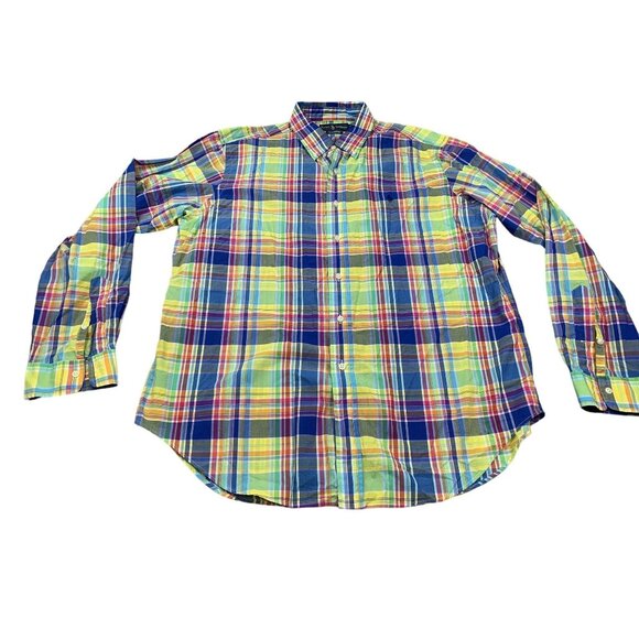 Ralph Lauren Classic Fit Multicolor Plaid Madras XL Men's Button-Down Shirt - Picture 1 of 10